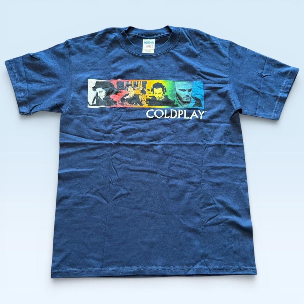 Vintage Coldplay Twisted Logic Tour Shirt Mens Medium Blue 2006 Concert Graphic